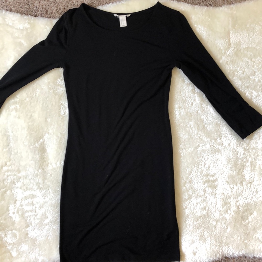 Black bodycon simple dress